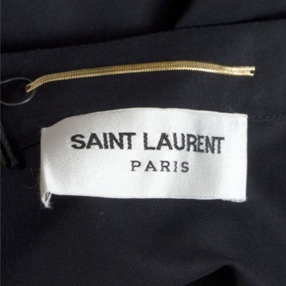 ❤️ SAINT LAURENT BLACK DESIGNER EMBROIDERED COTTON SILK SMALL DRESS ITALY NEW ❤️ - Picture 5 of 14
